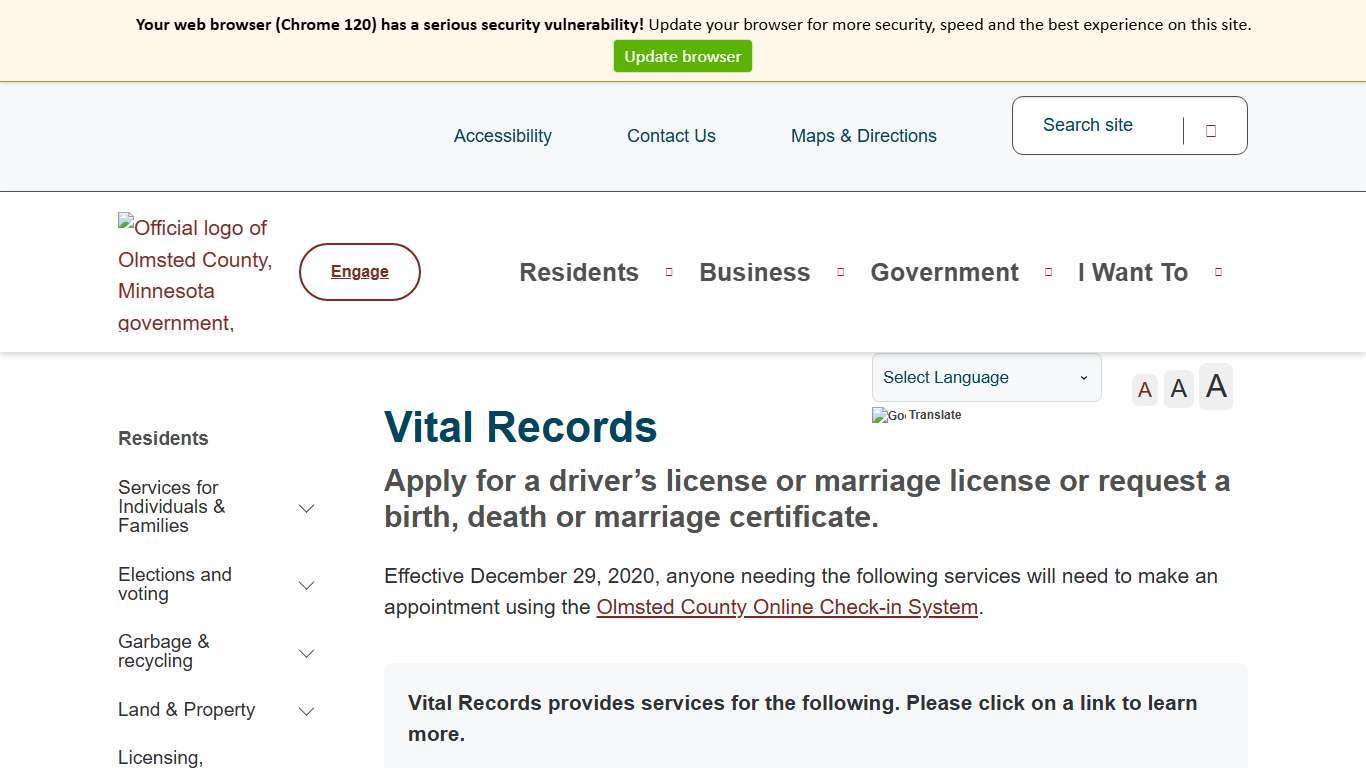 Vital Records Olmsted County, MN