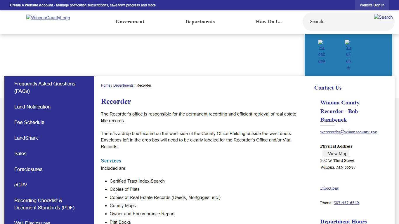 Recorder Winona County, MN